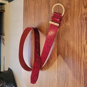 Liz Claiborne red python print belt